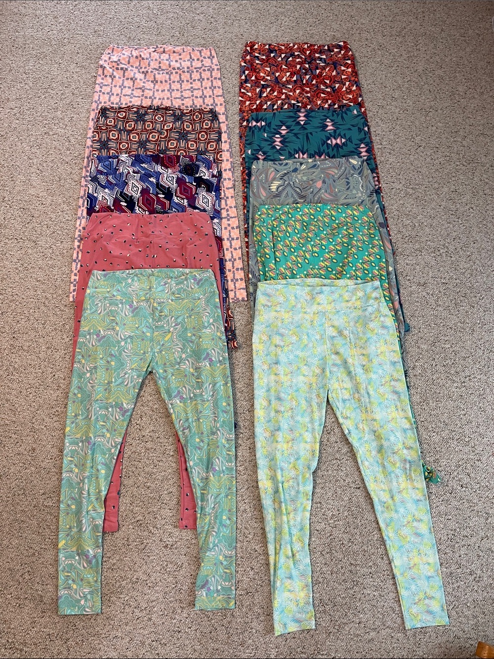 LuLaRoe Women’s Patterned Leggings Lot of 10